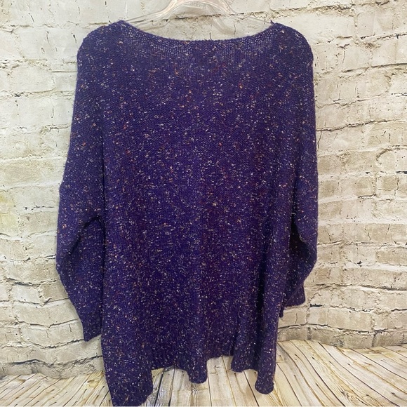 Earthbound Purple Multicolor Knot Scoop Neck Pullover Sweater - Picture 3 of 5